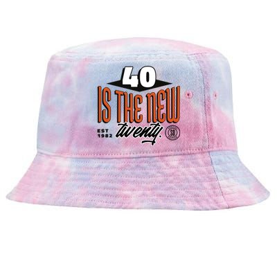 40 Is The New Twenty 40th Birthday Gift Tie-Dyed Bucket Hat