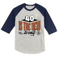 40 Is The New Twenty 40th Birthday Gift Kids Colorblock Raglan Jersey