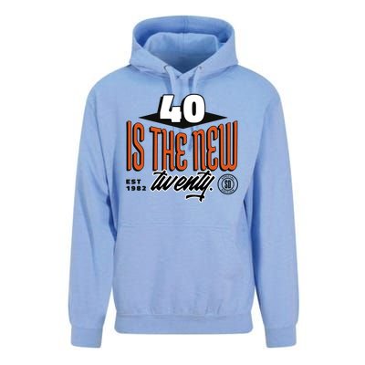 40 Is The New Twenty 40th Birthday Gift Unisex Surf Hoodie