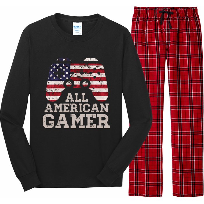 4th July All American Gamer Patriot Long Sleeve Pajama Set