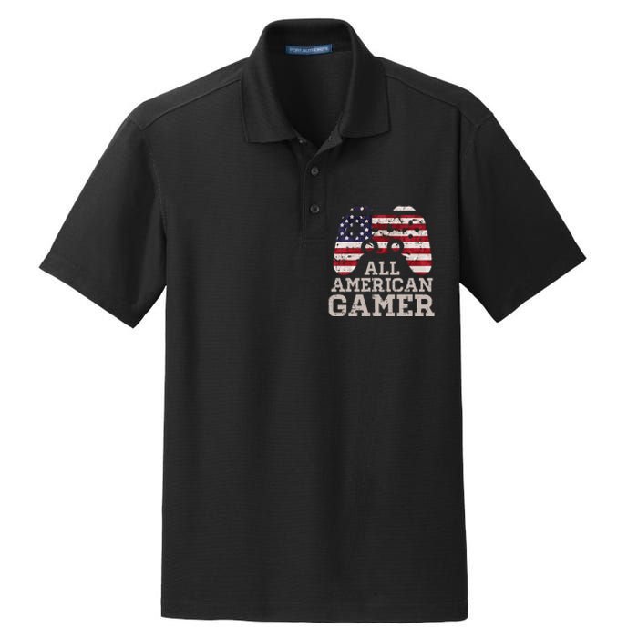 4th July All American Gamer Patriot Dry Zone Grid Polo