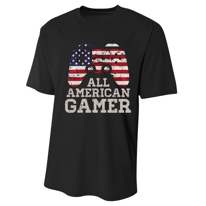 4th July All American Gamer Patriot Performance Sprint T-Shirt