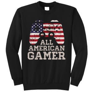 4th July All American Gamer Patriot Tall Sweatshirt