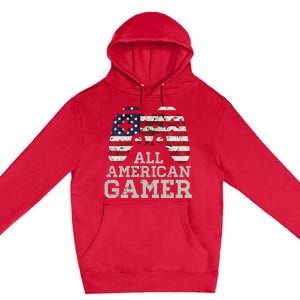 4th July All American Gamer Patriot Premium Pullover Hoodie