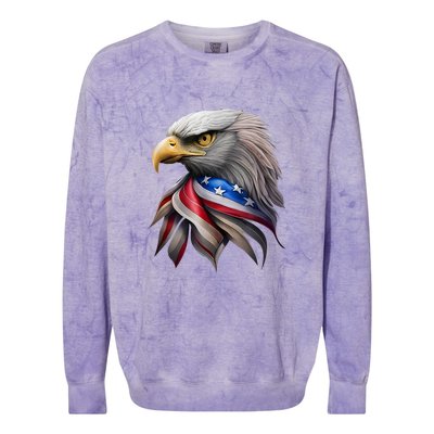 4th July American Eagle Flag Independence Day Colorblast Crewneck Sweatshirt