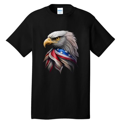 4th July American Eagle Flag Independence Day Tall T-Shirt