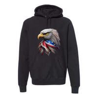 4th July American Eagle Flag Independence Day Premium Hoodie