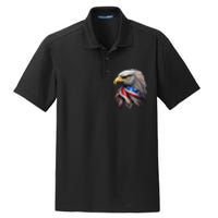 4th July American Eagle Flag Independence Day Dry Zone Grid Polo