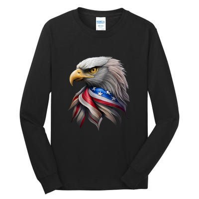 4th July American Eagle Flag Independence Day Tall Long Sleeve T-Shirt