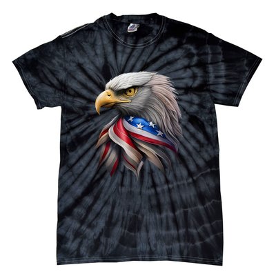 4th July American Eagle Flag Independence Day Tie-Dye T-Shirt