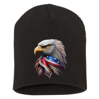 4th July American Eagle Flag Independence Day Short Acrylic Beanie