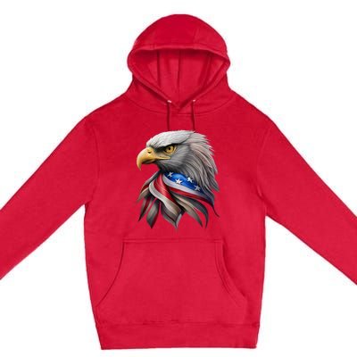 4th July American Eagle Flag Independence Day Premium Pullover Hoodie