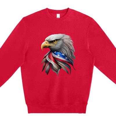 4th July American Eagle Flag Independence Day Premium Crewneck Sweatshirt