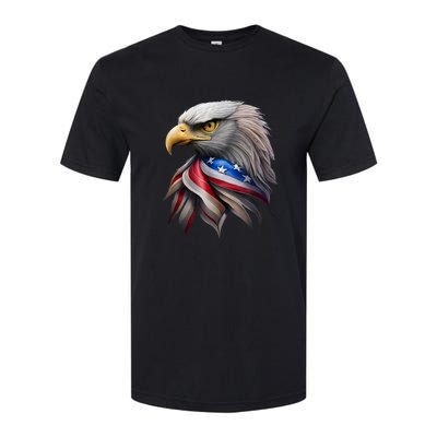 4th July American Eagle Flag Independence Day Softstyle CVC T-Shirt