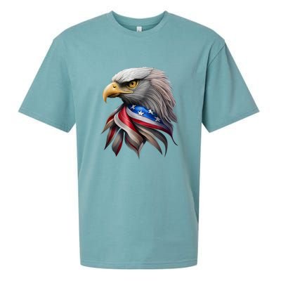 4th July American Eagle Flag Independence Day Sueded Cloud Jersey T-Shirt