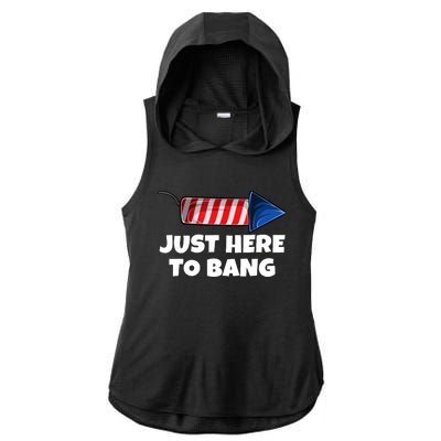 4th July America Firework Patriot USA Ladies PosiCharge Tri-Blend Wicking Draft Hoodie Tank