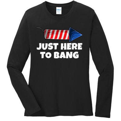 4th July America Firework Patriot USA Ladies Long Sleeve Shirt