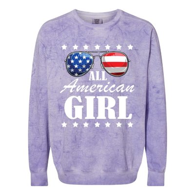 4th July America Independence Day Patriot Usa Colorblast Crewneck Sweatshirt