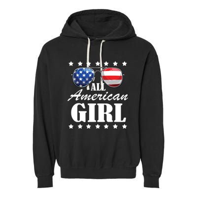 4th July America Independence Day Patriot Usa Garment-Dyed Fleece Hoodie