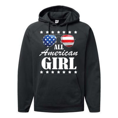 4th July America Independence Day Patriot Usa Performance Fleece Hoodie