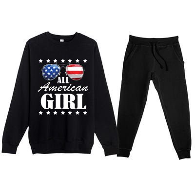 4th July America Independence Day Patriot Usa Premium Crewneck Sweatsuit Set