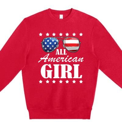 4th July America Independence Day Patriot Usa Premium Crewneck Sweatshirt