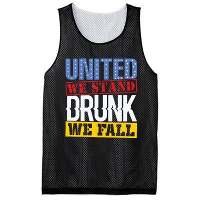 4th July American Holiday United We Stand Drunk We Fall Mesh Reversible Basketball Jersey Tank