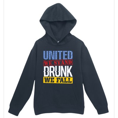 4th July American Holiday United We Stand Drunk We Fall Urban Pullover Hoodie