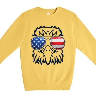 4th July American Eagle Flag Independence Day Premium Crewneck Sweatshirt