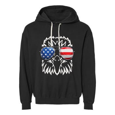 4th July American Eagle Flag Independence Day Garment-Dyed Fleece Hoodie