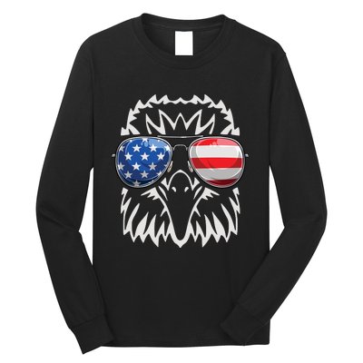 4th July American Eagle Flag Independence Day Long Sleeve Shirt