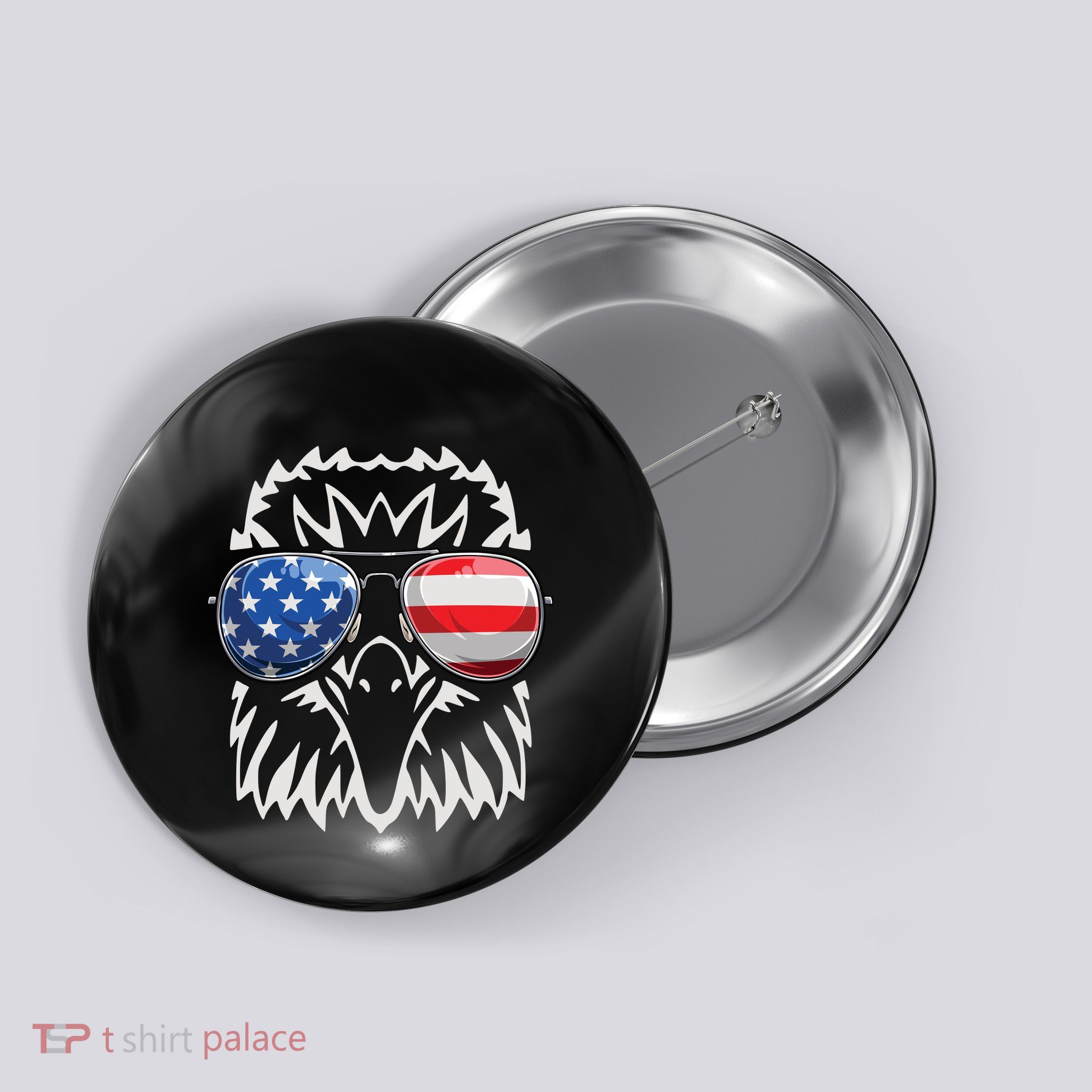 4th July American Eagle Flag Independence Day Button