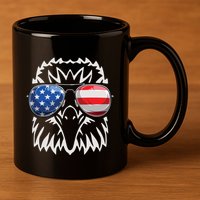 4th July American Eagle Flag Independence Day 11oz C Handle Ceramic Mug