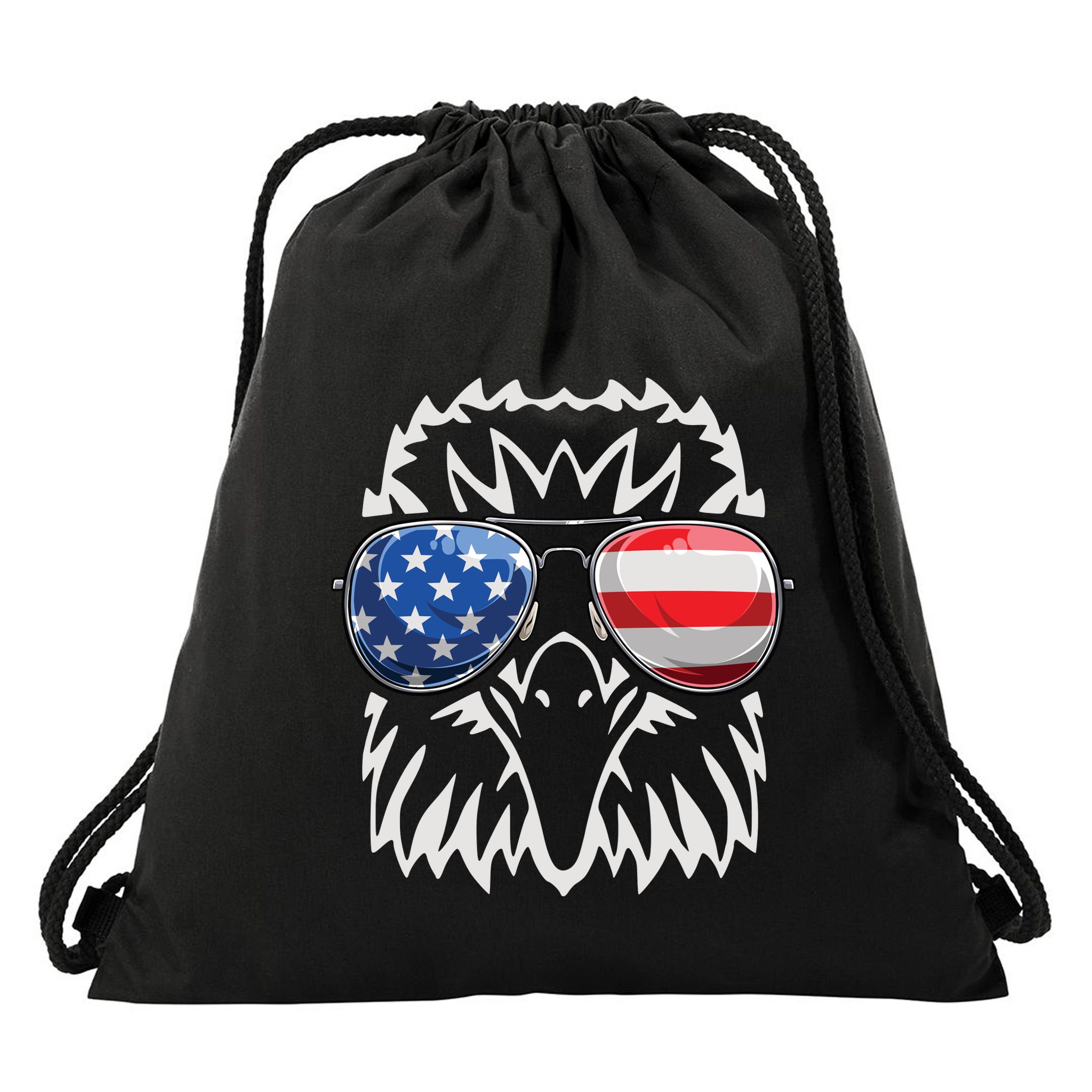 4th July American Eagle Flag Independence Day Drawstring Bag