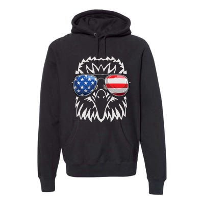 4th July American Eagle Flag Independence Day Premium Hoodie