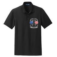 4th July American Eagle Flag Independence Day Dry Zone Grid Polo