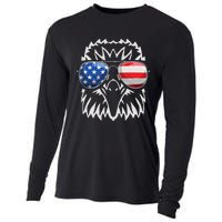 4th July American Eagle Flag Independence Day Cooling Performance Long Sleeve Crew