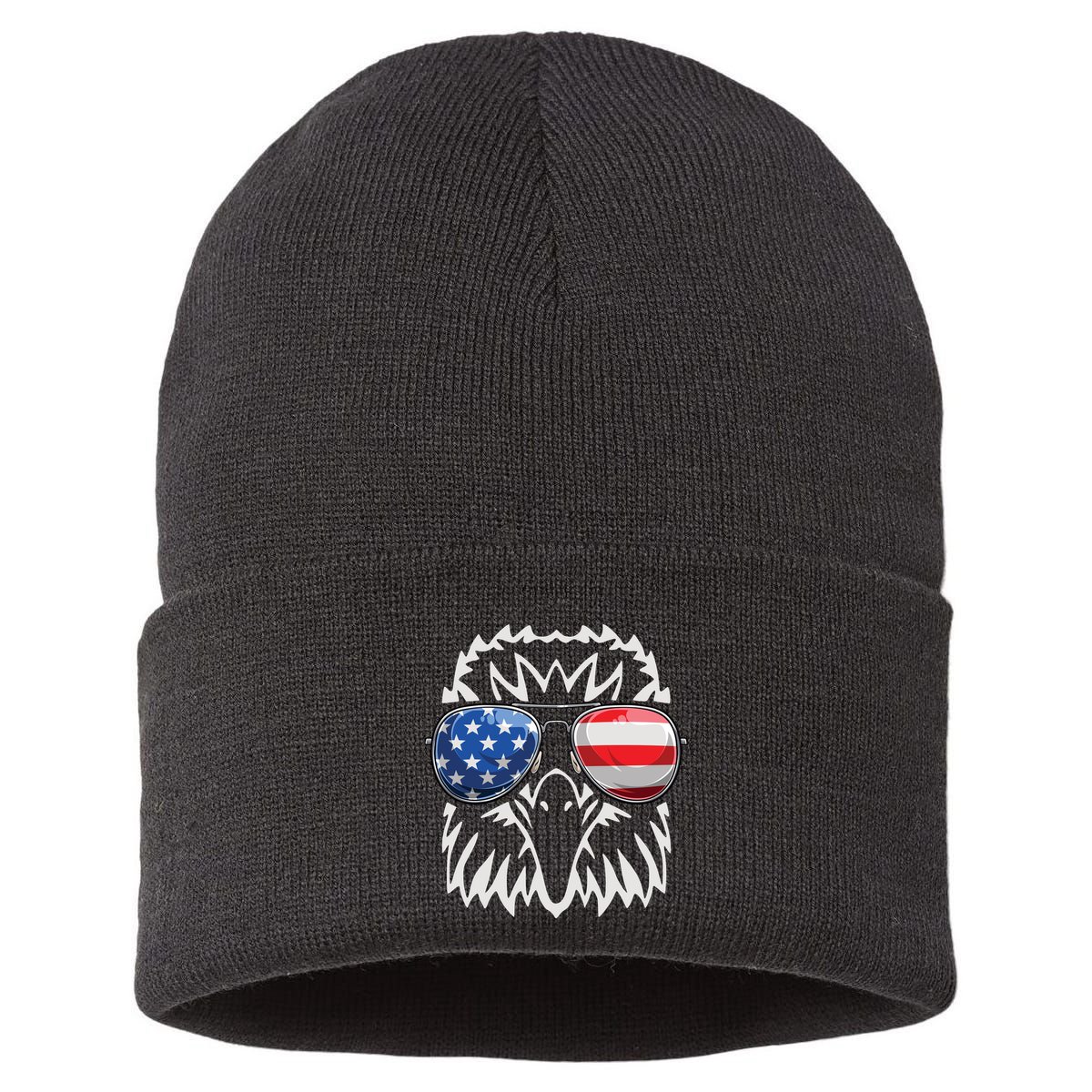 4th July American Eagle Flag Independence Day Sustainable Knit Beanie