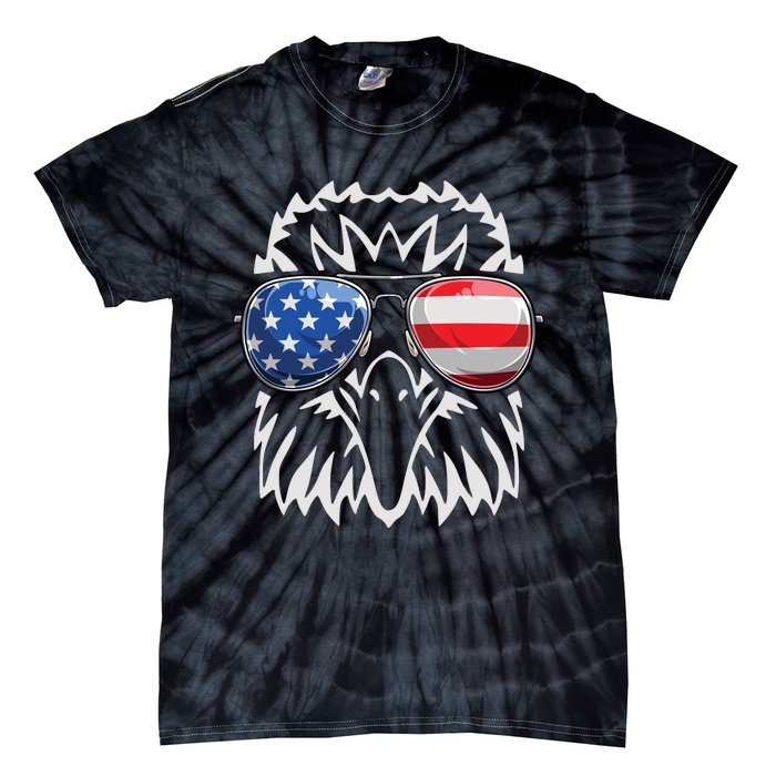 4th July American Eagle Flag Independence Day Tie-Dye T-Shirt