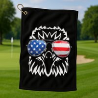 4th July American Eagle Flag Independence Day Golf Towel