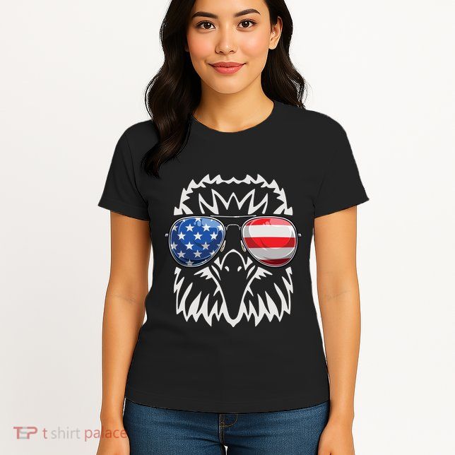 4th July American Eagle Flag Independence Day Womens T-Shirt