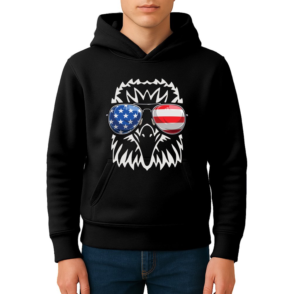 4th July American Eagle Flag Independence Day Kids Hoodie