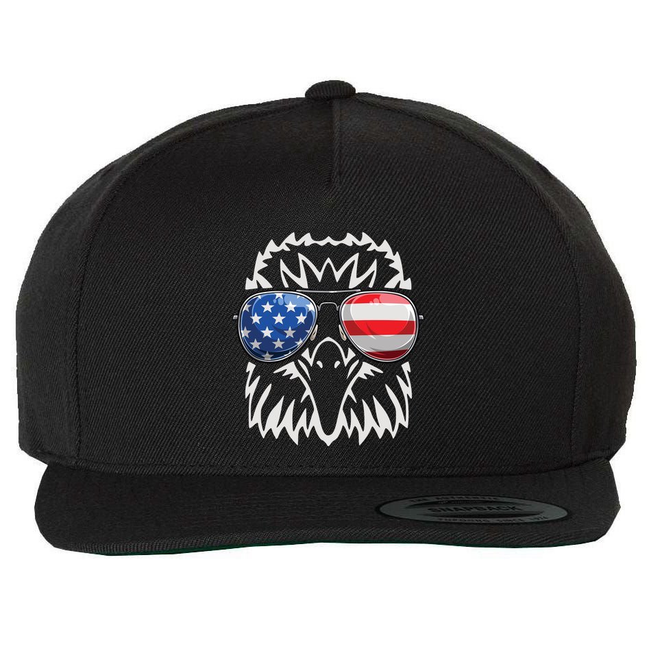 4th July American Eagle Flag Independence Day Wool Snapback Cap