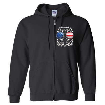 4th July American Eagle Flag Independence Day Full Zip Hoodie