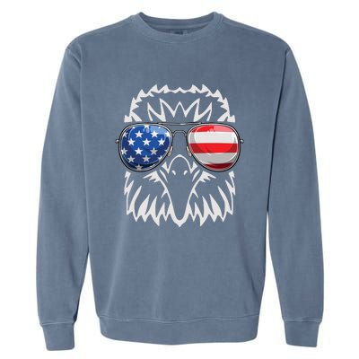 4th July American Eagle Flag Independence Day Garment-Dyed Sweatshirt