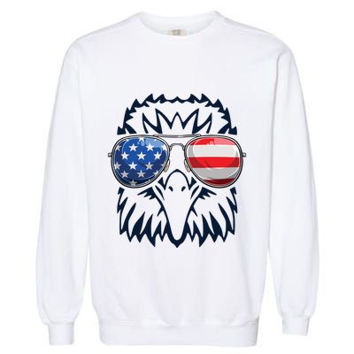 4th July American Eagle Flag Independence Day Garment-Dyed Sweatshirt