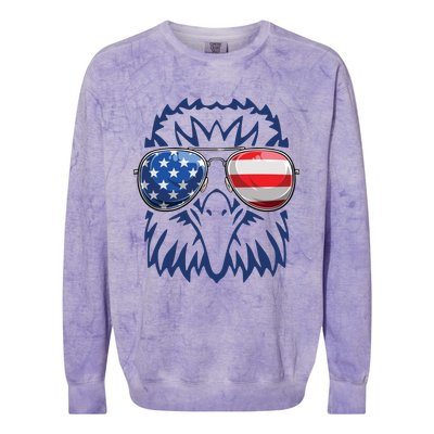 4th July American Eagle Flag Independence Day Colorblast Crewneck Sweatshirt