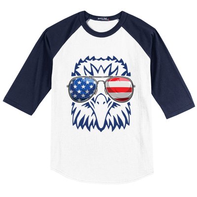 4th July American Eagle Flag Independence Day Baseball Sleeve Shirt