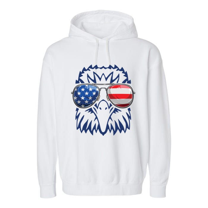 4th July American Eagle Flag Independence Day Garment-Dyed Fleece Hoodie