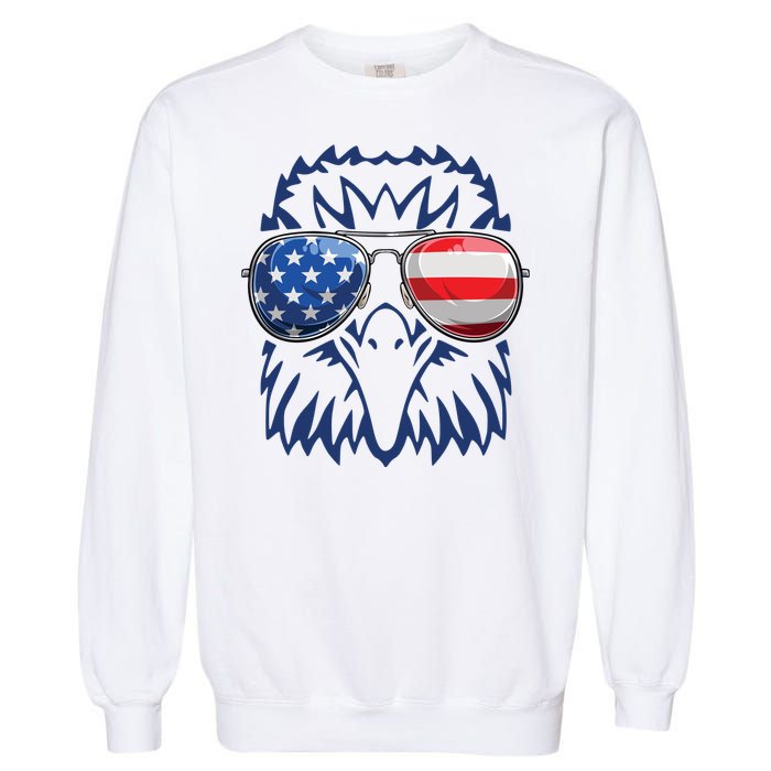 4th July American Eagle Flag Independence Day Garment-Dyed Sweatshirt